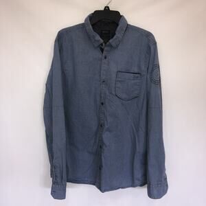 Buffalo David Bitton Button Up Shirt Adult XL Blue Long Sleeve Cotton Blend Men